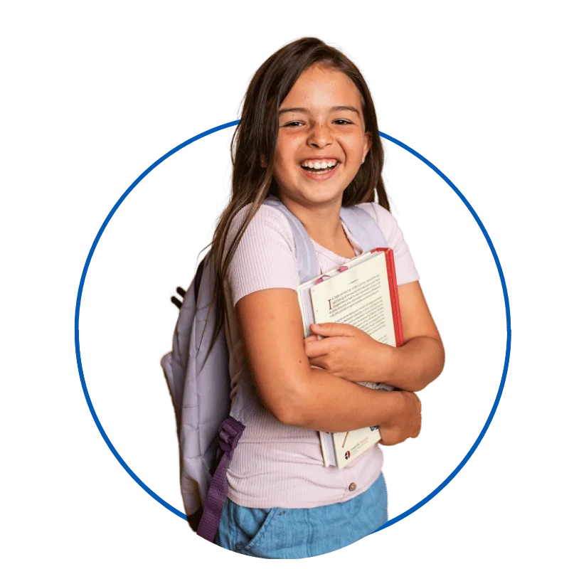 Smiling science learning girl